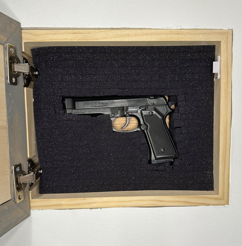 In Wall Gun Safe with Decorative Front Always Kiss Me Goodnight to Securely Store Your Gun In The Wall