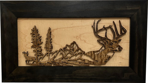 Decorative Secure Gun Cabinet with Deer Scene - Wall-Mounted Gun Safe To Securely Store Your Personal Protection