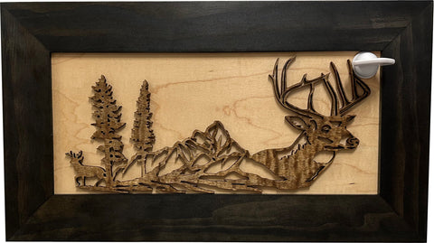 Decorative Secure Gun Cabinet with Deer Scene - Wall-Mounted Gun Safe To Securely Store Your Personal Protection