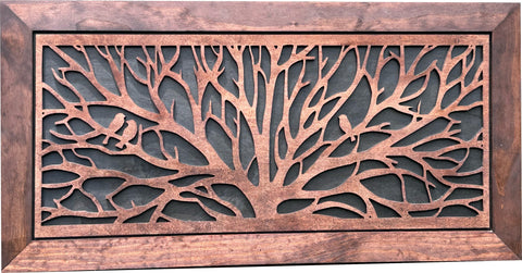 Large Hidden Gun Storage Cabinet Tree of Life Wall Decor - Birds In a Tree Concealed Gun Cabinet