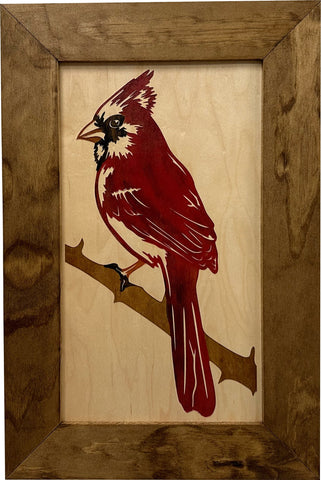 Decorative Hidden Gun Cabinet Red Cardinal Bird Wall Art - Secure Concealed Gun Safe by Bellewood Designs