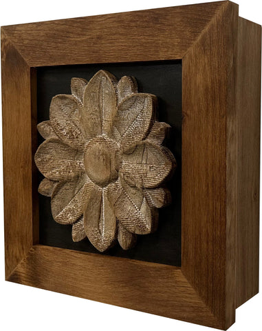 Hidden Gun Cabinet Wall Decor Distressed Flower (Black)