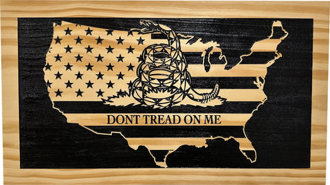 Dont Tread On Me Secure Decorative Wall-Mounted Gun Cabinet (Union)