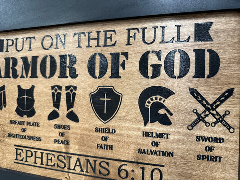 Hidden Gun Cabinet Put On The Full Armor Of God, Secure Concealed Ephesians 6:10 Gun Safe by Bellewood Designs