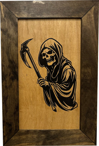 Hidden Gun Safe With Grim Reaper Design, Secure Concealed Gun Shelf by Bellewood Designs