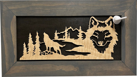 Wall-Mounted Gun Cabinet Wolf Scenery Wall Decoration - Gun Safe To Securely Store Your Gun In Plain Sight